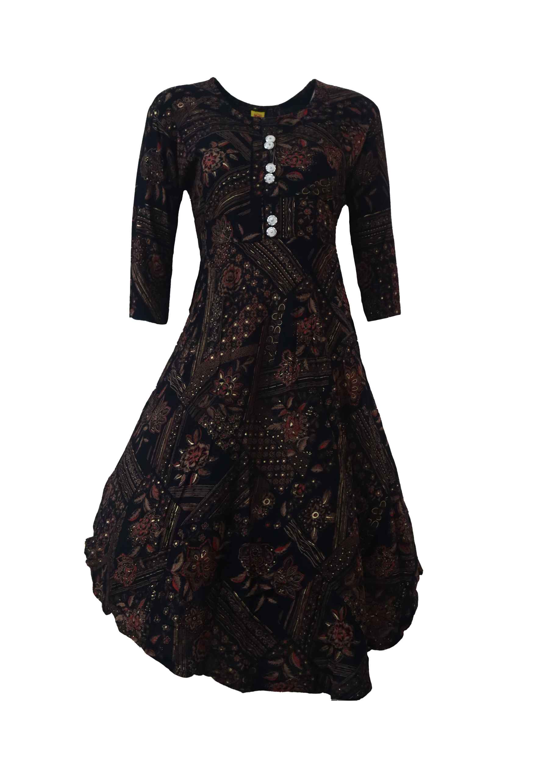 Black Short Anarkali Kurti