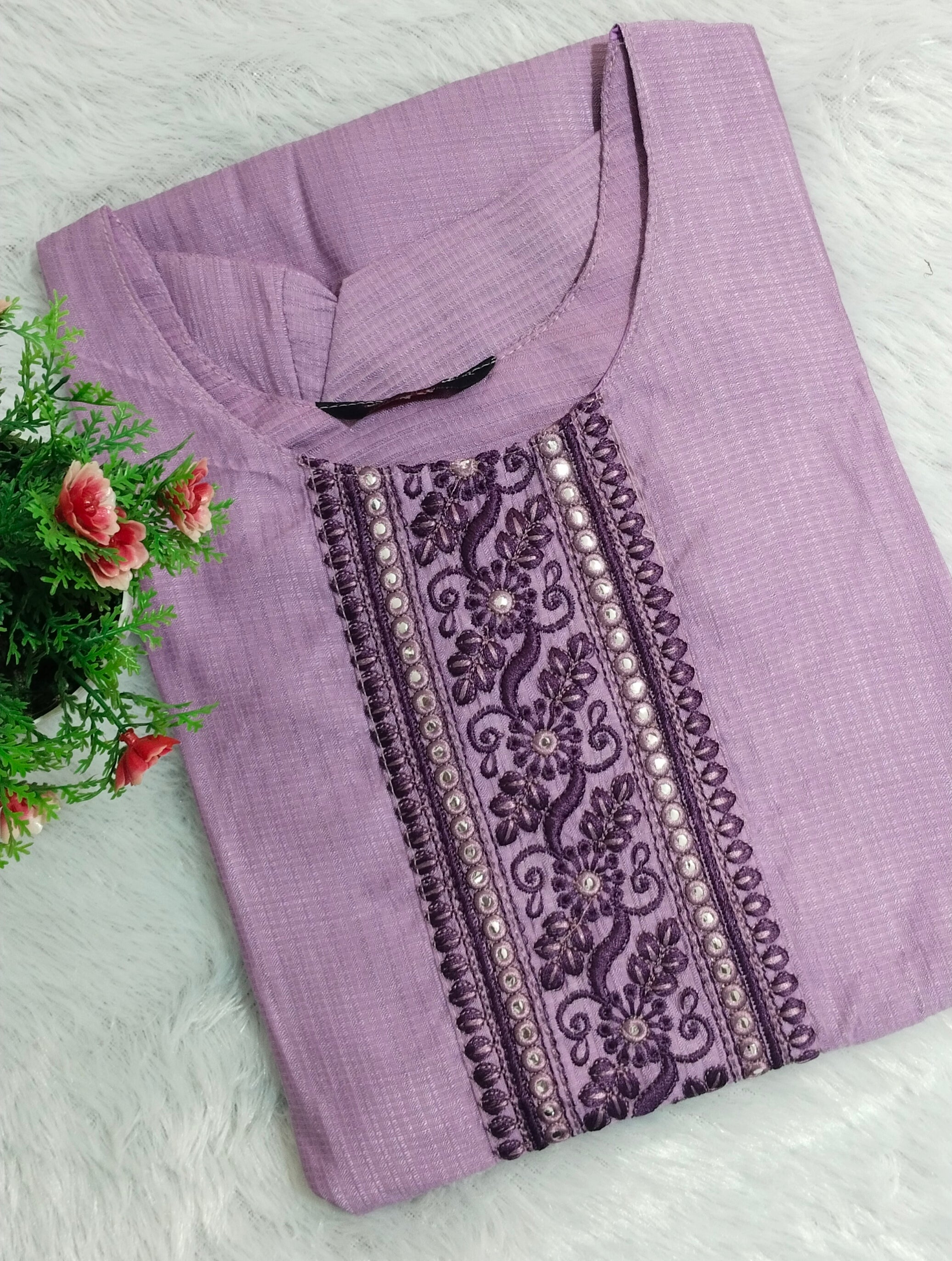 Violet Solid Kurti with Lining