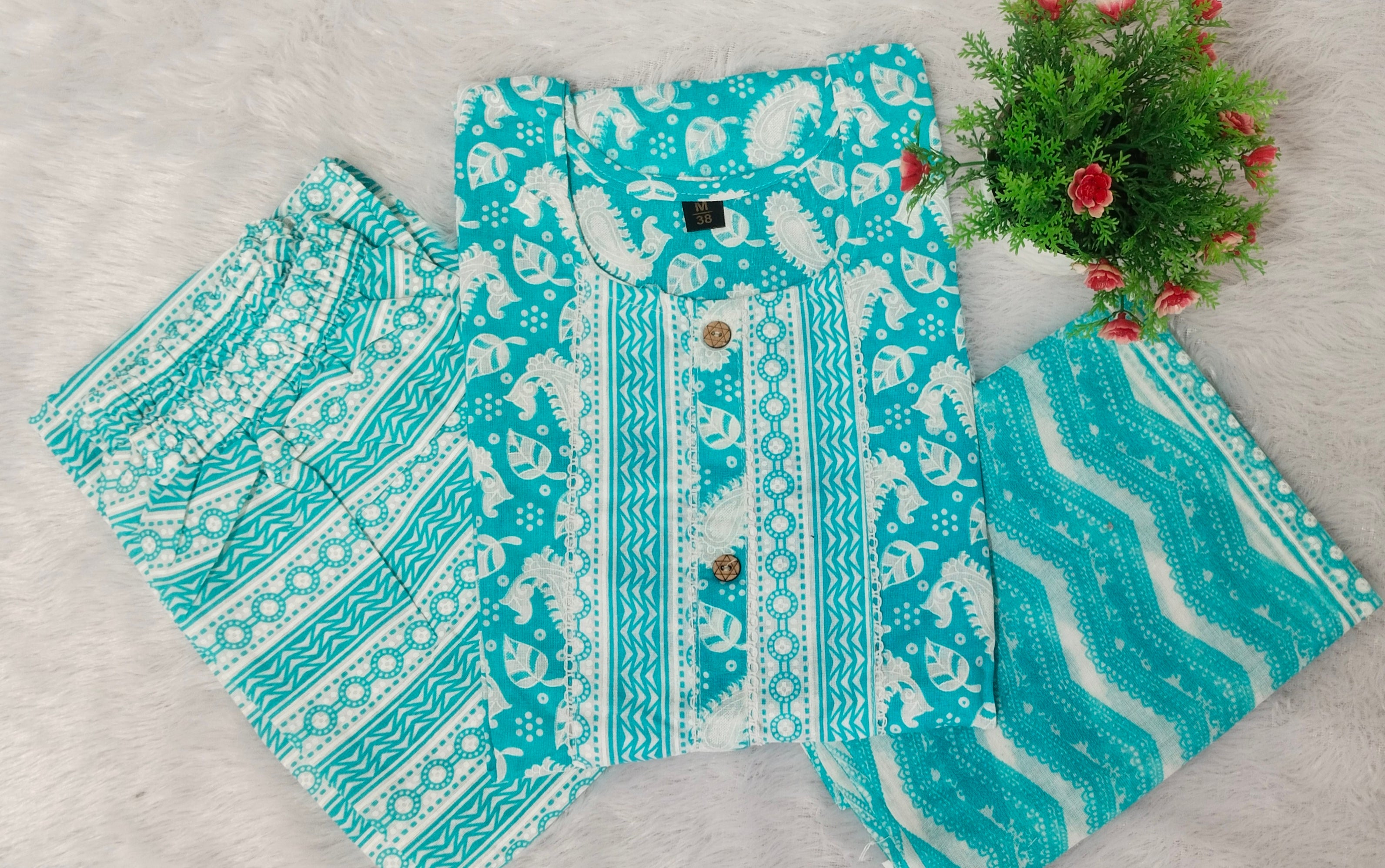 Printed Kurta With Duppata & Pant