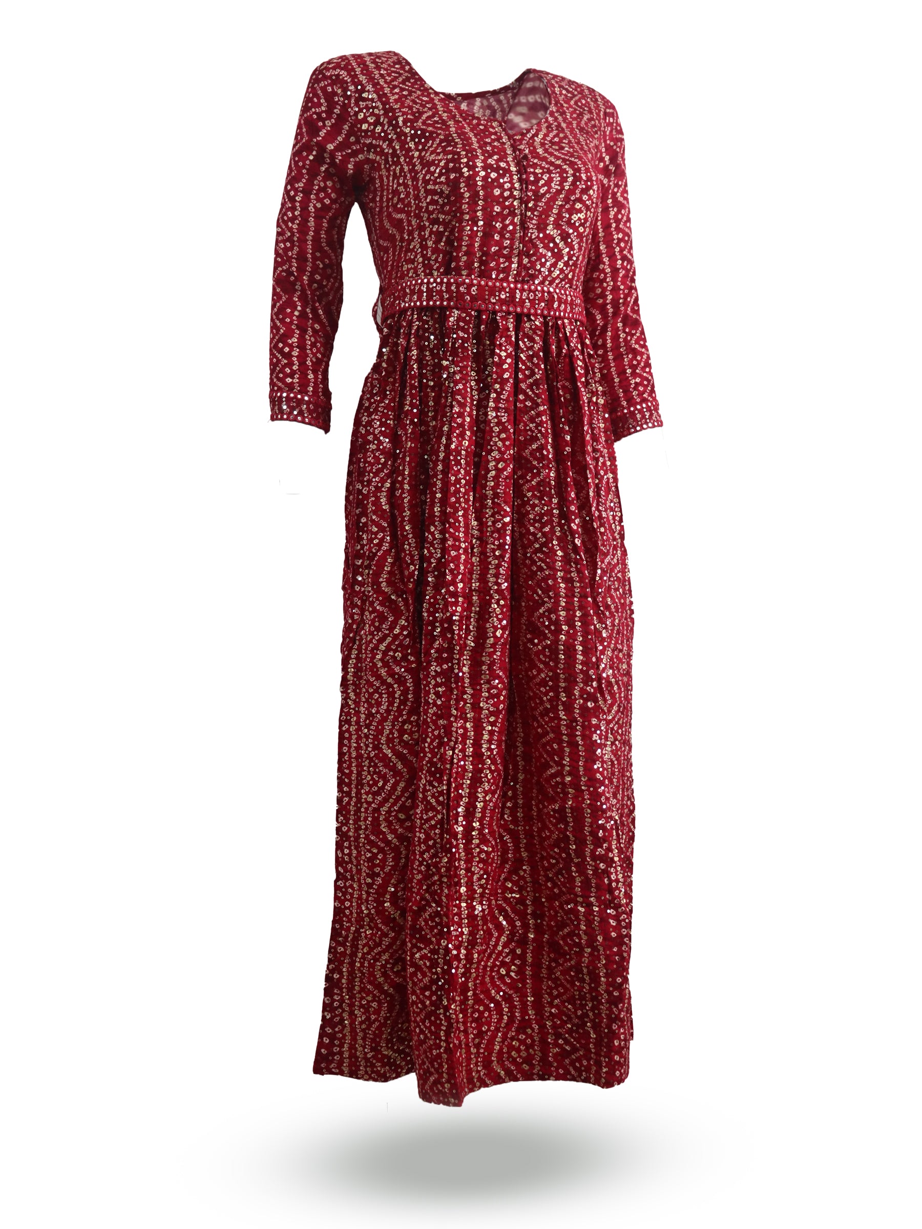 Maroon Sequence Anarkali